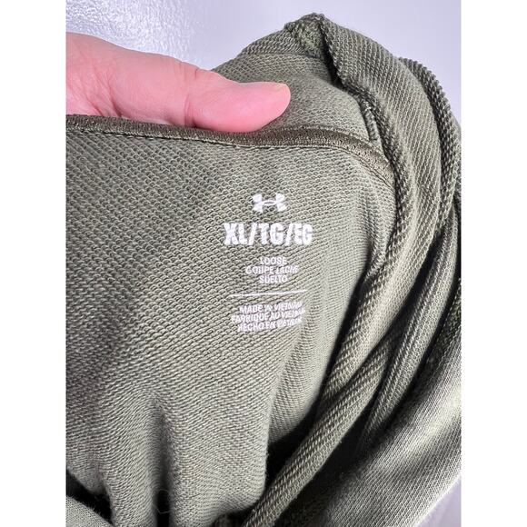 Under Armour Men's Project Rock Short Sleeve Hoodie Green ~ Size XL - Picture 5 of 5